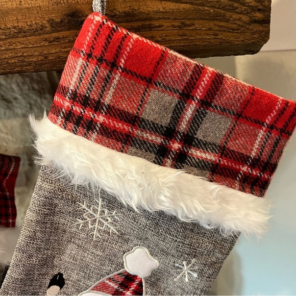 Festive Plaid Christmas Stockings Set of 2 - Picture 4 of 5